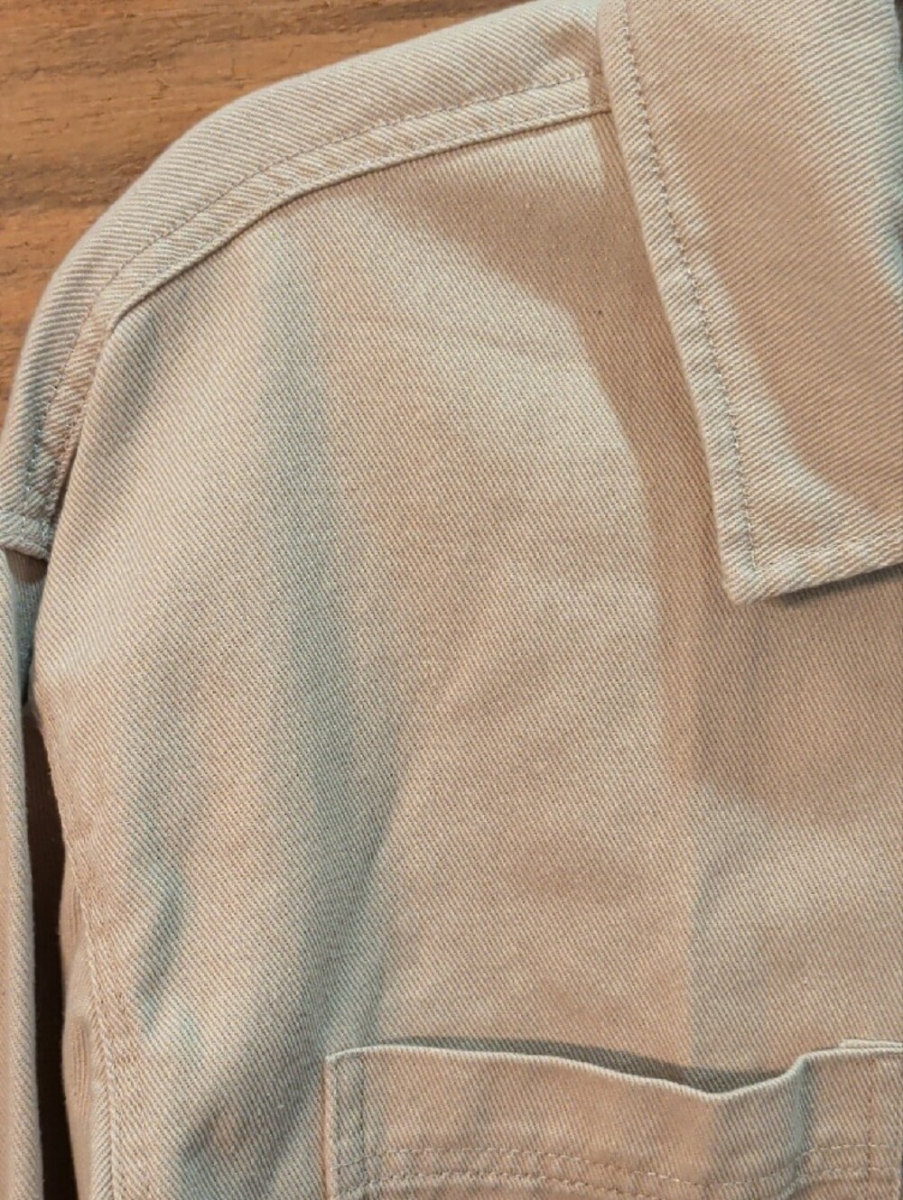 Thread & Supply Cream Oversized Button-Down Workshirt/Light Jacket Xsmall - Picture 2 of 5